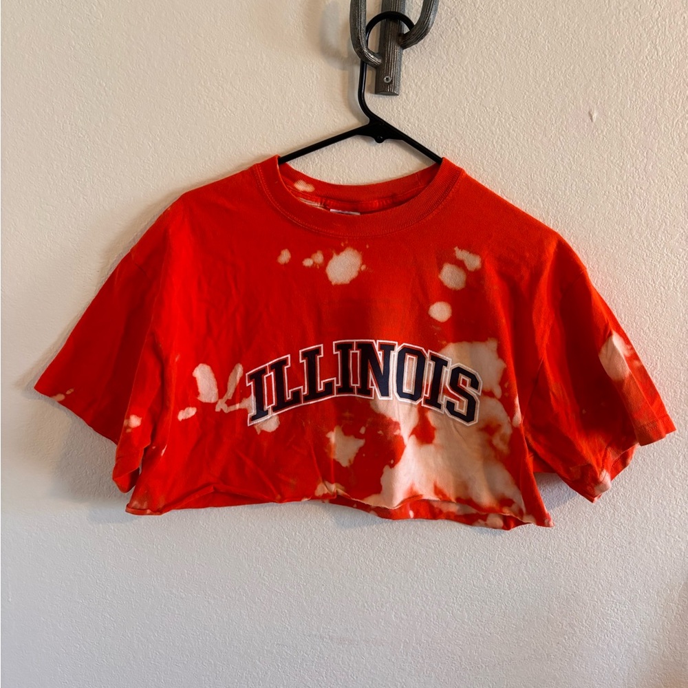 Orange Illinois Tie-Dye Crop Top